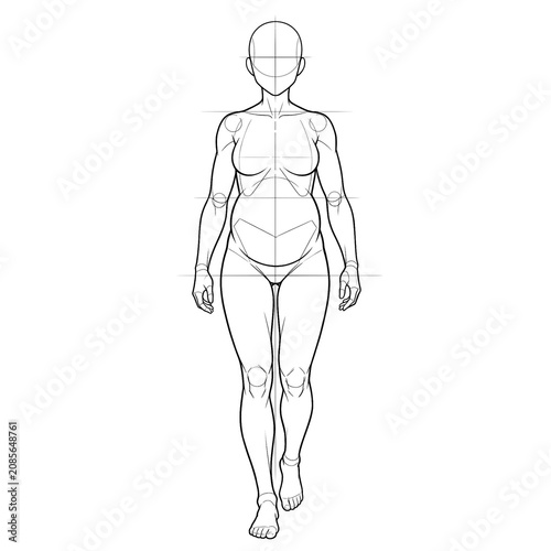 Pregnant base walking slow heavy stride front view.