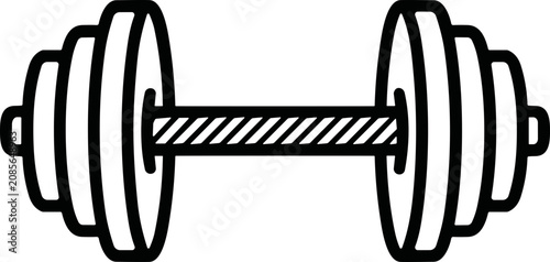 Simple Dumbbell Icon: Weightlifting Equipment for Fitness and Strength Training