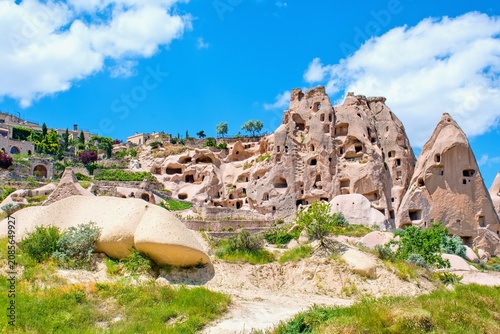 Cappadocia rock formations, Turkey - Famous Pigeon Valley (Güvercinlik Vadisi) is named after the numerous pigeon homes