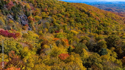 Photography Aerial View Of The Changing Of The Leaves In The North Carolina Mountains