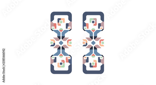 Tableau sur toile Bilateral Symmetric Server Data Architecture Map with Dual Micro-Circuit Diagram