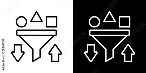 Принти на полотні Sort Icon Of Line Black And White Style Vector Illustrationn