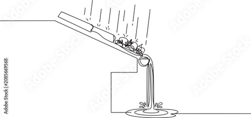 Foto rainwater overflowing from a clogged gutter during a heavy storm