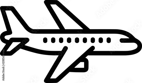 Cuadro en lienzo Airplane Icon Vector Graphic - Modern Jetliner Silhouette for Travel and Aviatio
