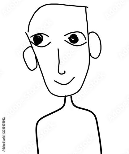 vector illustration of a man with eyes closed