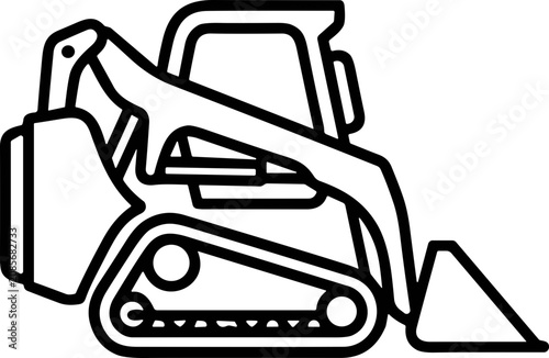 Canvas Print Compact Track Loader Construction Vehicle Outline Icon