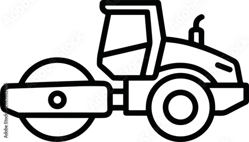 Photos Road Roller Machine Icon Vector Illustration