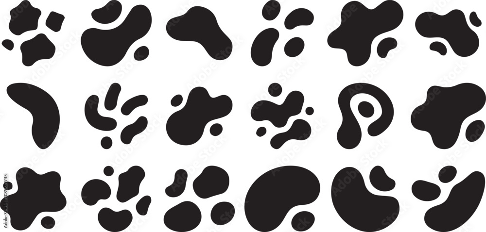 Fototapeta premium Set of abstract organic shapes, vector blob elements