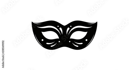 Photos Intricate black masquerade mask with swirl patterns
