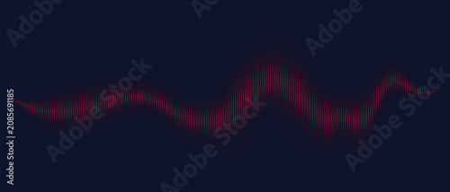 Glowing Red Sound Wave Visualization Representing Digital Audio Frequency in a Dark Minimalist Style.