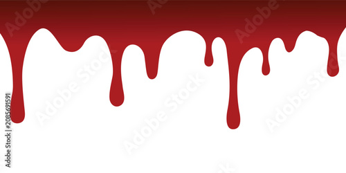 Splattered Red Liquid Dripping on White Background Minimalist Abstract Texture.