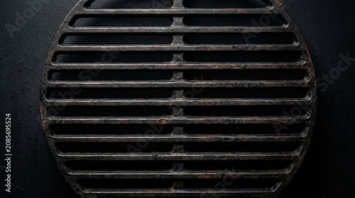 Closeup of metal grille.