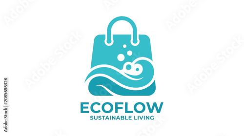 Foto Eco friendly sustainable living logo design.