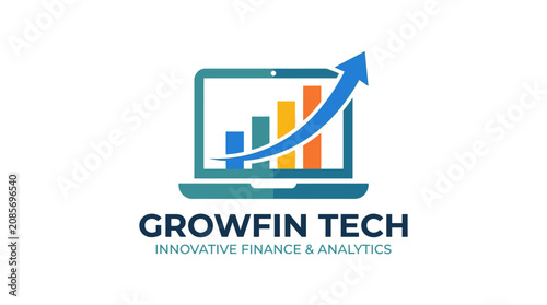 Growfin Tech innovative finance logo design.