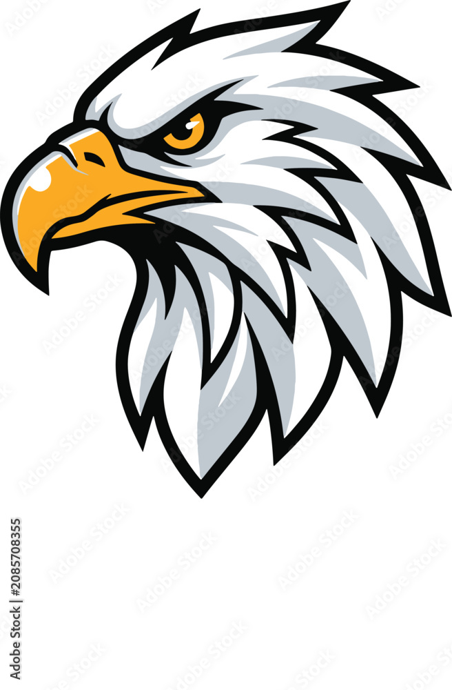 Fototapeta premium Angry eagle head mascot logo illustration
