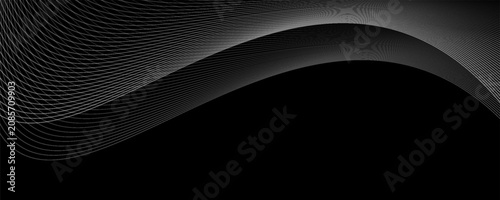 Black oblique curved lines background vector image