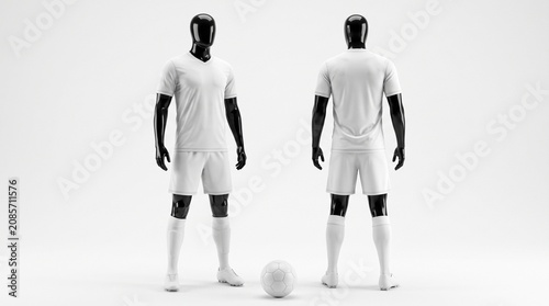 High Quality 3D Soccer Jersey For Mockup With White Background