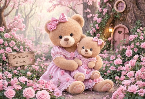 teddy bear with flowers