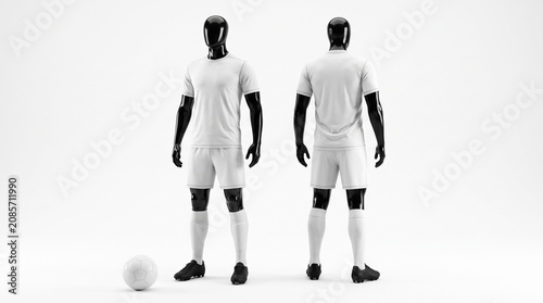 High Quality 3D Soccer Jersey For Mockup With White Background