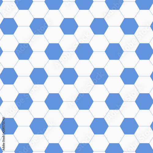 Football seamless pattern. Soccer ball texture. Hexagons background.