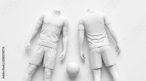 High Quality 3D Soccer Jersey For Mockup With White Background