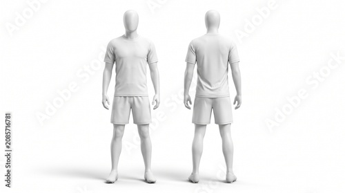 High Quality 3D Soccer Jersey For Mockup With White Background