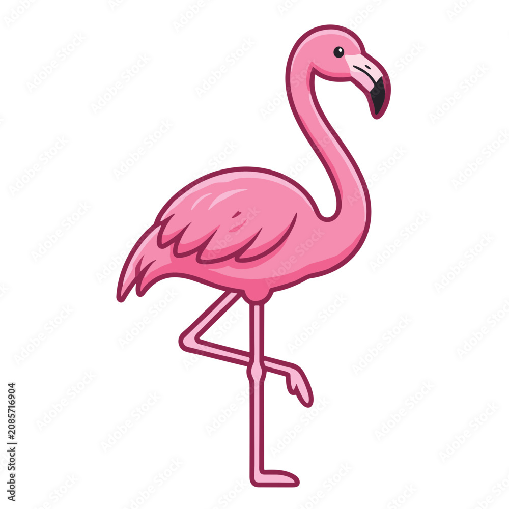 Fototapeta premium pink flamingo vector illustration