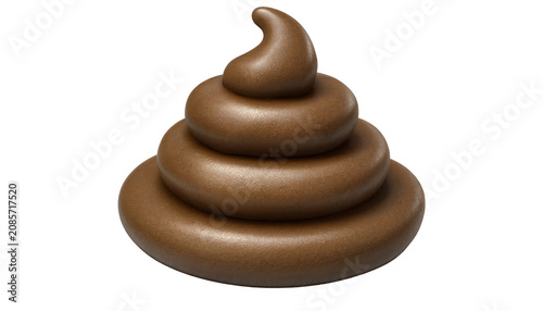 Funny brown poop emoji icon with a simple cartoon style design