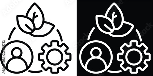Fotografi support Two-tone version in black and white background
