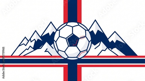 ​La Albirroja Paraguay Football Crest Vector, Paraguayan Soccer Ball Emblem in Red White and Blue Tricolor