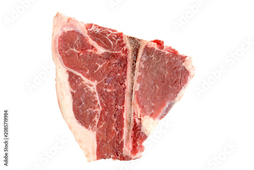 isolated t bone steak with bone