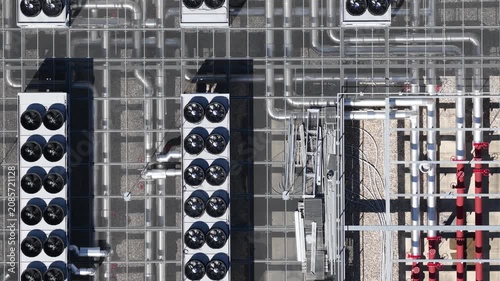 Aerial view of Rooftop HVAC Systems on Data Center