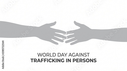 Handshake Silhouette Against White Background Awareness Campaign Illustration