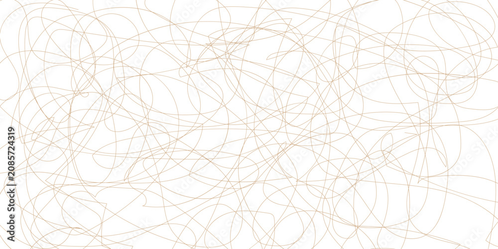Fototapeta premium Seamless Pattern with Beige Graphite Pencil Scribbles. Hand Drawn Tangled Line Texture. Horizontal Background with Loose Chaotic Pencil Strokes for Textile, Fabric and Wallpaper Design.