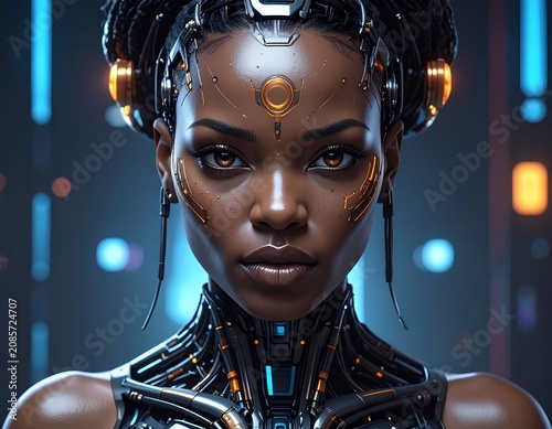 Futuristic cyborg with intricate details