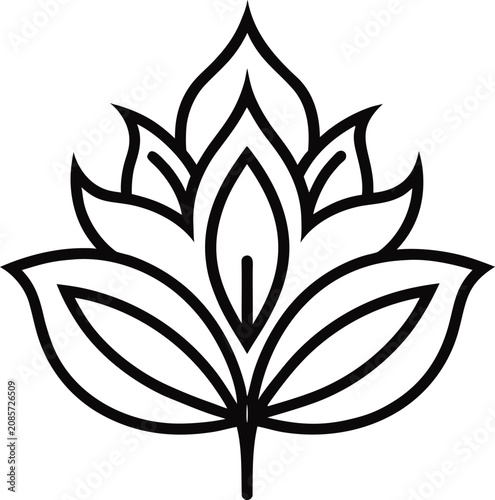 fire-lily flower outline  vector  icon on white 