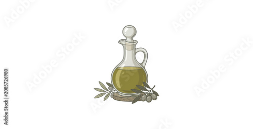 Foto Olive Oil Cruet Vector Illustration