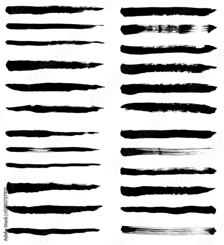 Japanese Text Dividers consisting of black ink brush strokes in a traditional minimalist aesthetic. This set is used for editorial layouts, cultural event programs, and zen-themed website design.