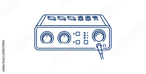 Cuadro en lienzo Audio Interface Line Art Vector Illustration