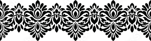 Photos Handmade damask border design black and white floral pattern handcrafted decorat