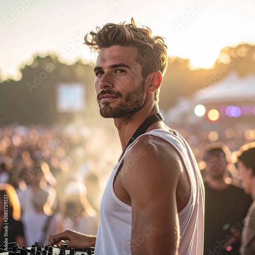 Man at outdoor music festival