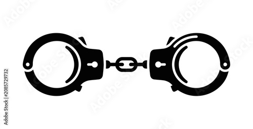 Tableau sur toile Minimalist Handcuffs Vector Icon