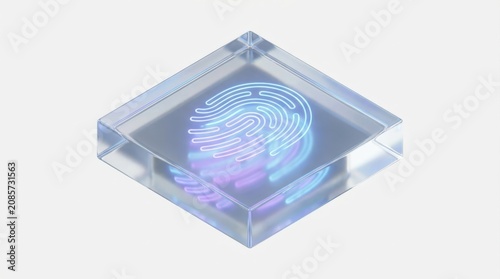 Biometric fingerprint authentication for identity protection on a transparent interface