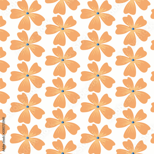 Beautiful pattern with colorful flowers and leaps