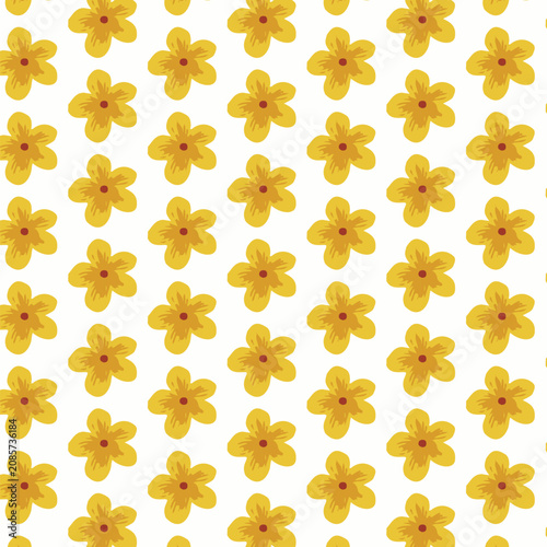 Beautiful pattern with colorful flowers and leaps