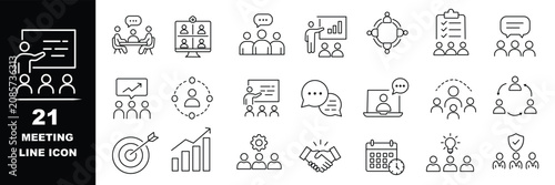 Foto Meeting Line icon set