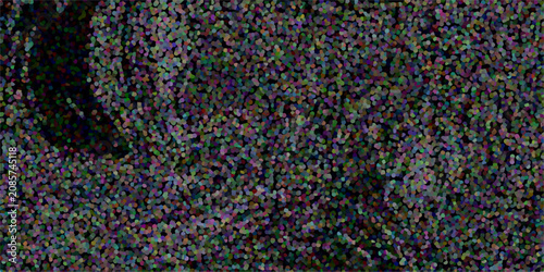 Fotografija Dense Pointillist Texture with Vibrant Multicolored Dots and Dark Shadowy Areas