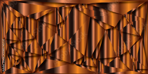 Foto Abstract geometric background with metallic copper and bronze gradient stripes a