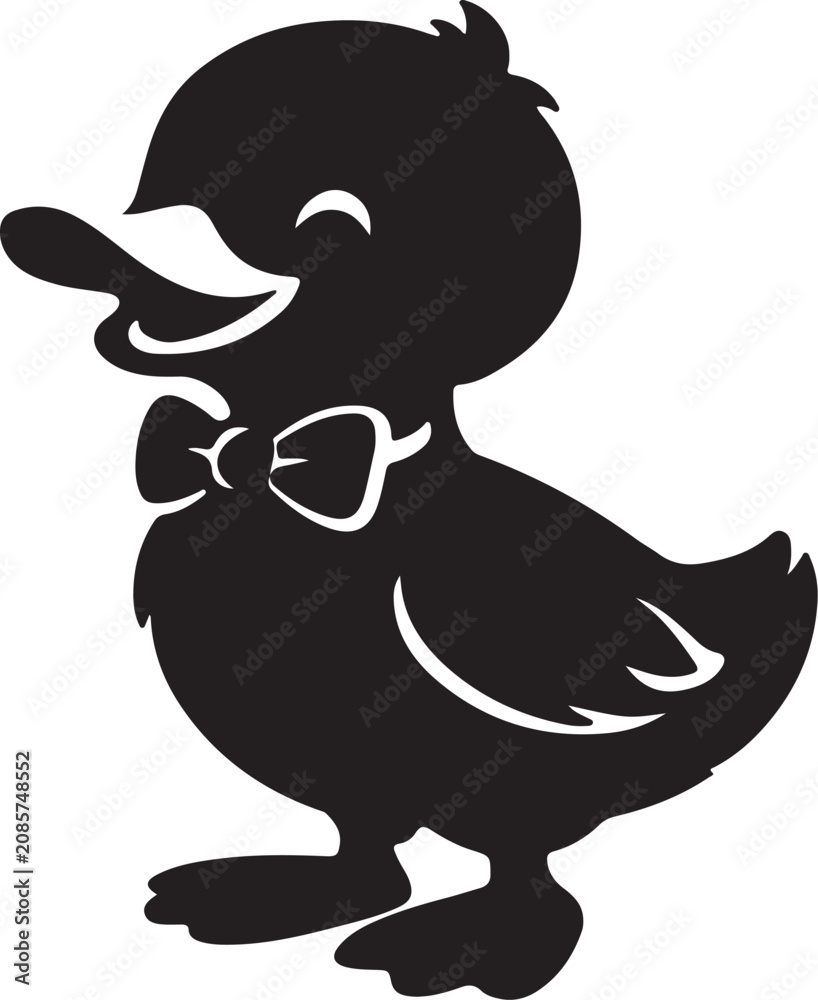Fototapeta premium Beautiful duck silhouette vector illustration.