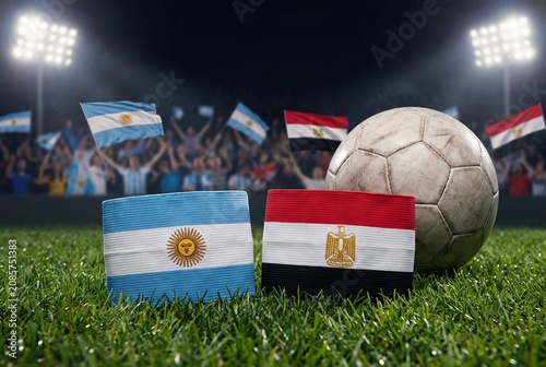 Argentina and Egypt football rivalry on grass